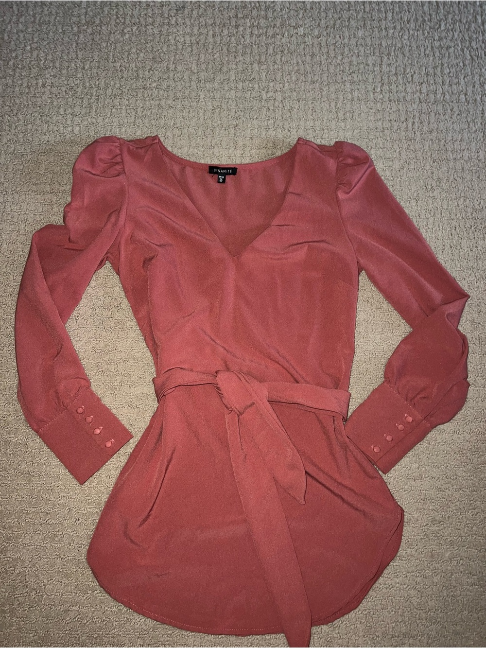 Wrap Blouse with Waist Tie - Picture 2 of 5
